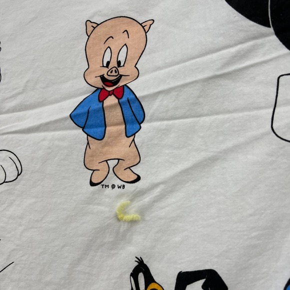 Vintage Looney Tunes Blanket Throw Quilt Tweety Taz Bugs Daffy Pepe Le Pew 35x50 - Picture 8 of 8